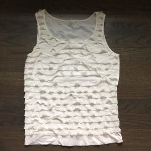 Loft ruffle-front tank top